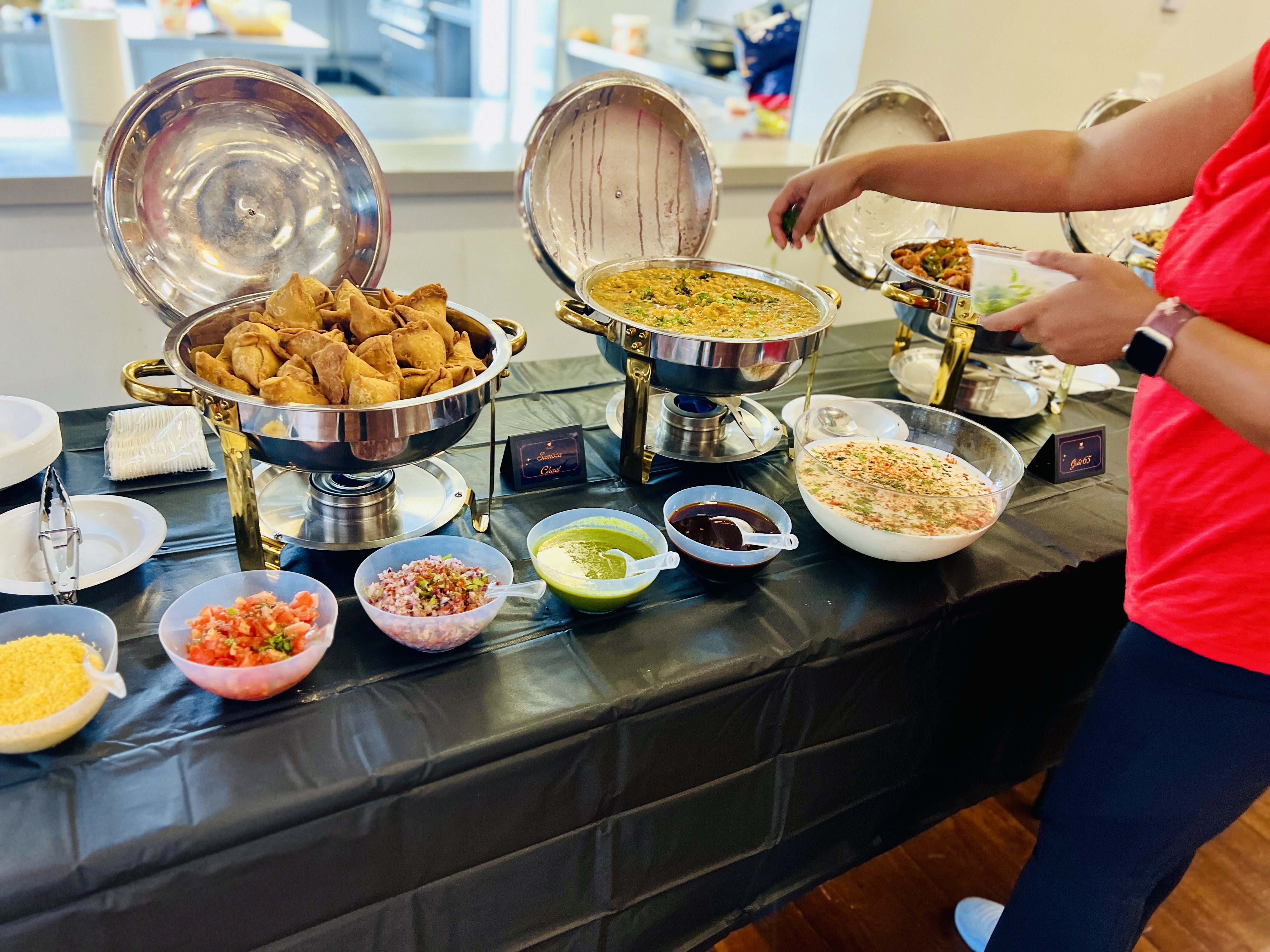 Event catering dish setup